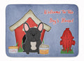 Dog House Collection French Bulldog Black Memory Foam Kitchen Mat Machine Washable Anti-Fatigue Cushion Comfort Bath or Kitchen Rug