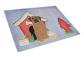 Dog House Collection Mastiff Brindle Cutting Board Tempered Glass Kitchen Cutting Surface, Heat Resistant Chopping, Non-Slip Feet, Food Prep & Serving