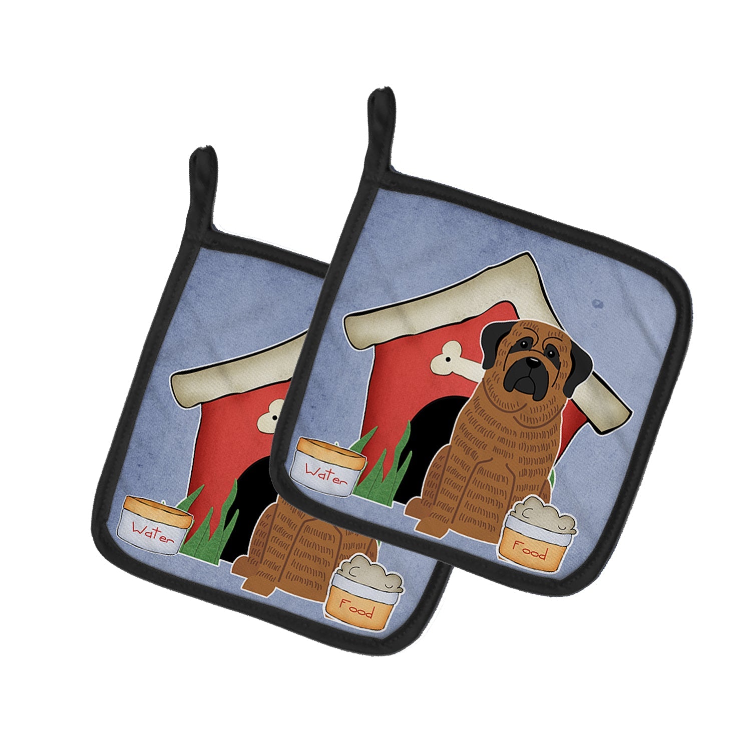 Dog House Collection Mastiff Brindle Pot Holder Set of 2 Heat Resistant Quilted Hot Pads 7.5 x 7.5 Inch, Insulated Kitchen Trivets for Cooking & Baking