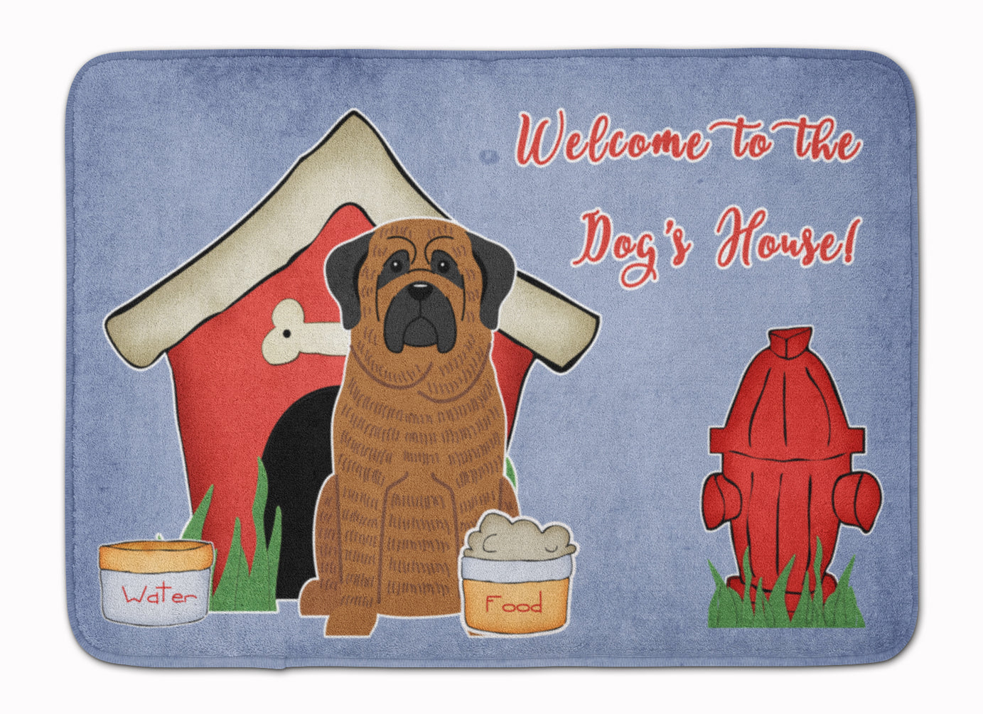 Dog House Collection Mastiff Brindle Memory Foam Kitchen Mat Machine Washable Anti-Fatigue Cushion Comfort Bath or Kitchen Rug