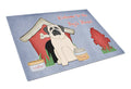 Dog House Collection Mastiff White Cutting Board Tempered Glass Kitchen Cutting Surface, Heat Resistant Chopping, Non-Slip Feet, Food Prep & Serving