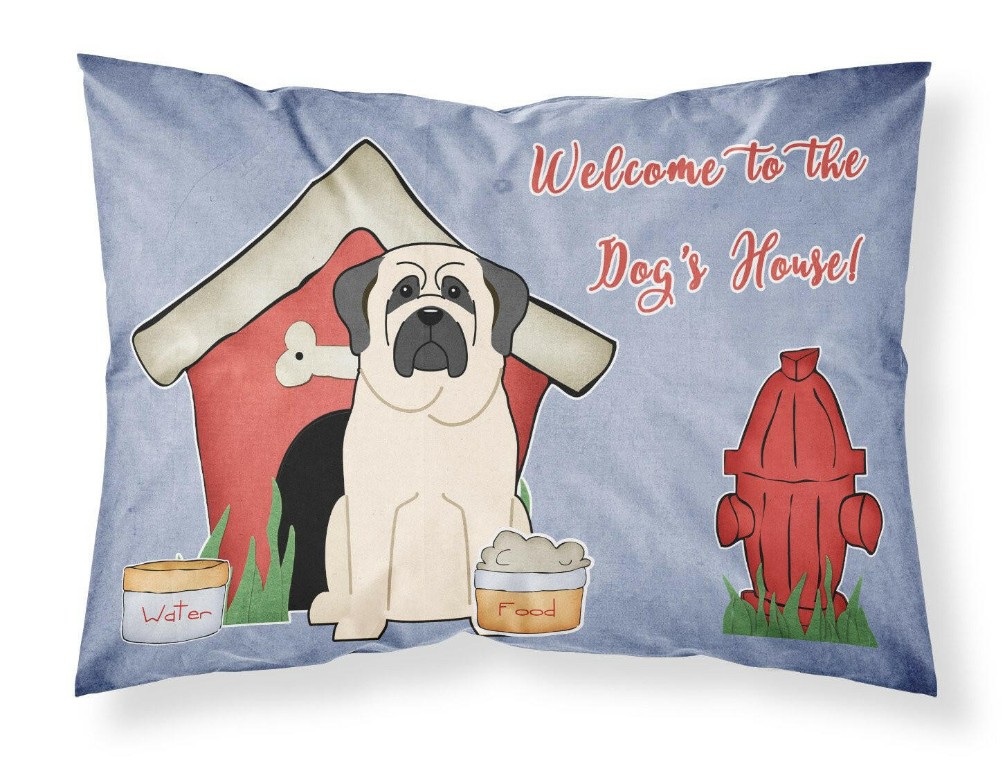 Dog House Collection Mastiff White Standard Pillowcase Lightweight Super Soft Easy Care Decorative Artwork Pillowcase, Standard