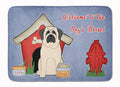 Dog House Collection Mastiff White Memory Foam Kitchen Mat Machine Washable Anti-Fatigue Cushion Comfort Bath or Kitchen Rug