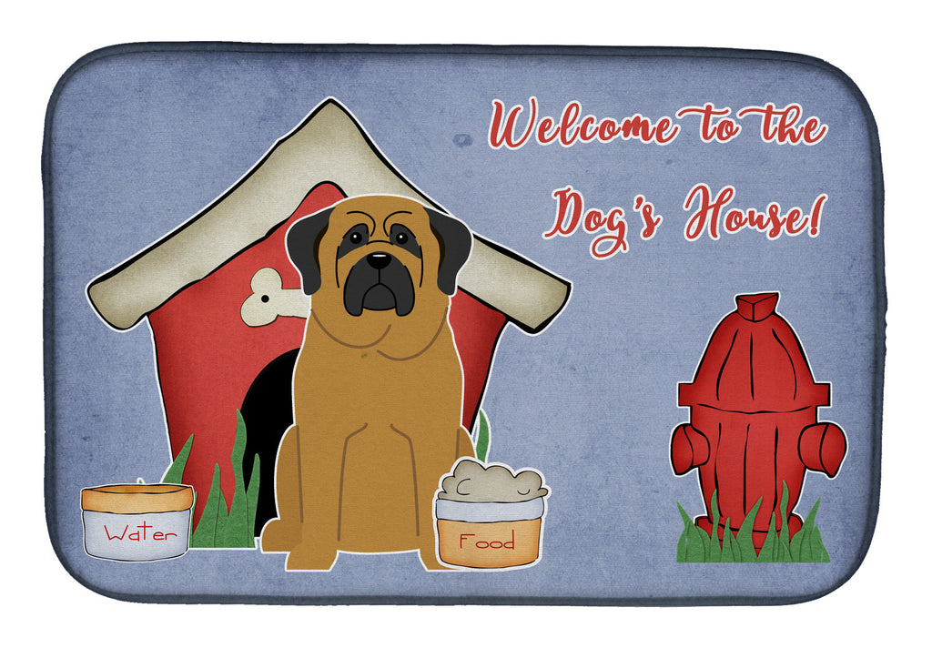 Dog House Collection Mastiff Dish Drying Mat Absorbent Dish Drying Mat Pad for Kitchen Counter Dish Drainer Mat for Countertop, 14 x 21", Multicolor