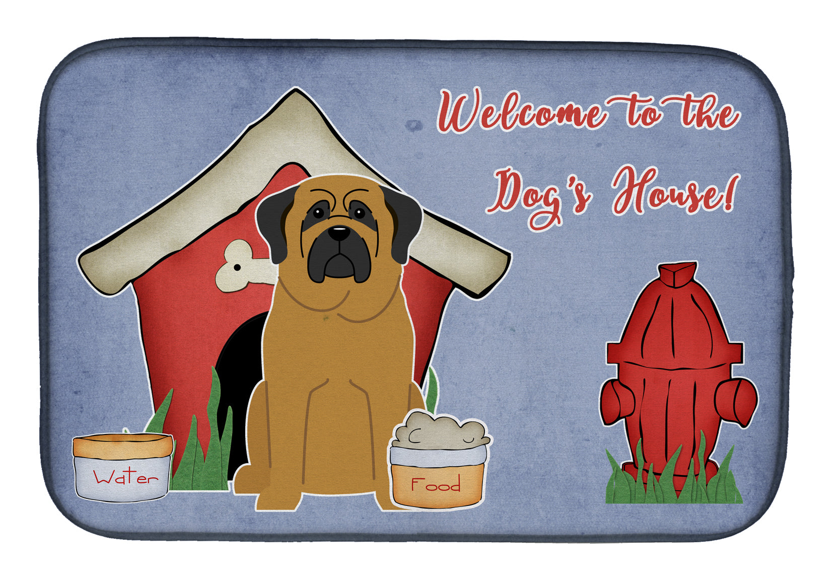 Dog House Collection Mastiff Dish Drying Mat Absorbent Dish Drying Mat Pad for Kitchen Counter Dish Drainer Mat for Countertop, 14 x 21", Multicolor