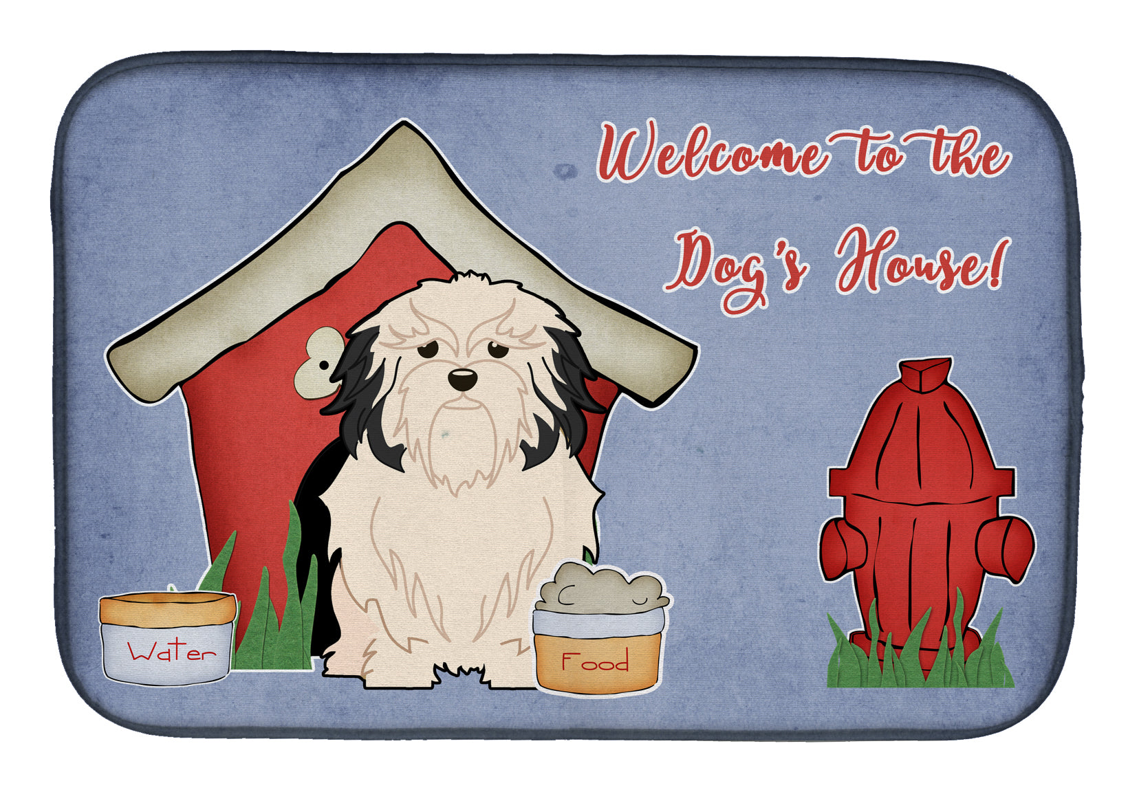 Dog House Collection Lowchen Dish Drying Mat Absorbent Dish Drying Mat Pad for Kitchen Counter Dish Drainer Mat for Countertop, 14 x 21", Multicolor
