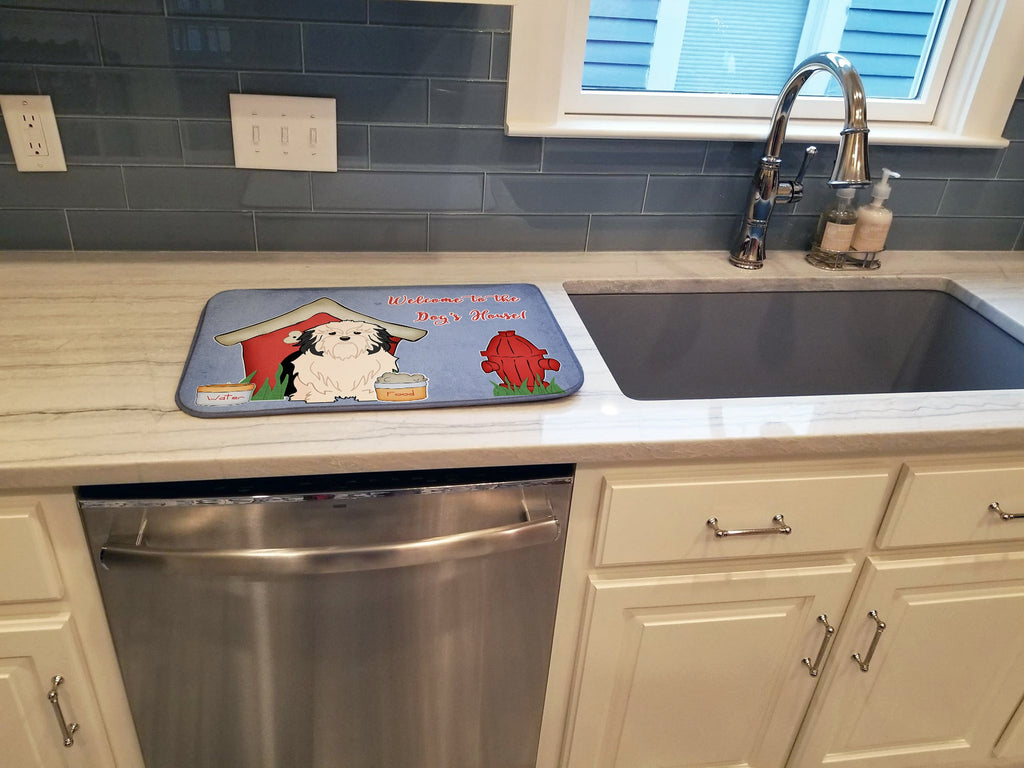 Dog House Collection Lowchen Dish Drying Mat Absorbent Dish Drying Mat Pad for Kitchen Counter Dish Drainer Mat for Countertop, 14 x 21", Multicolor