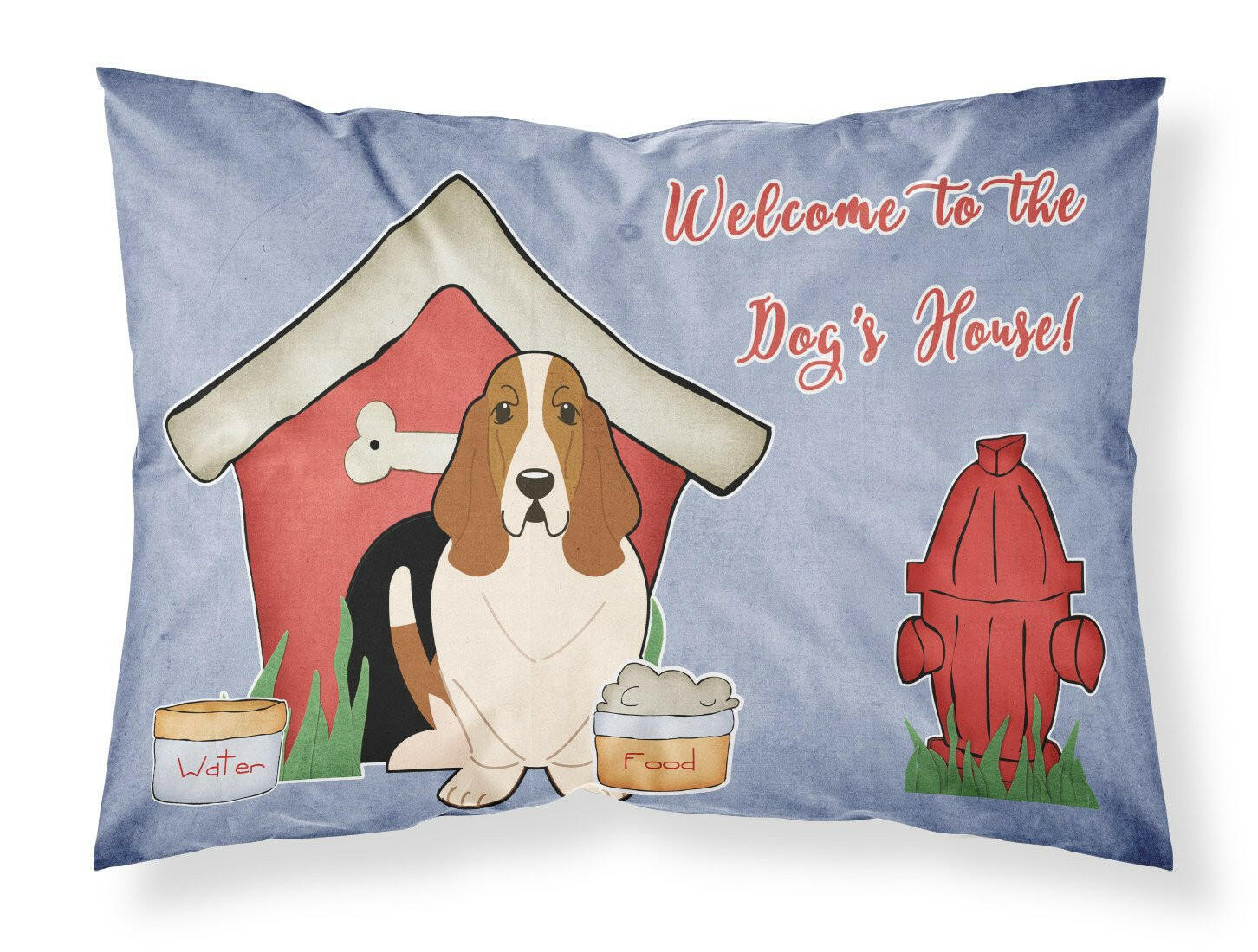 Dog House Collection Basset Hound Standard Pillowcase Lightweight Super Soft Easy Care Decorative Artwork Pillowcase, Standard