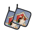 Dog House Collection Basset Hound Pot Holder Set of 2 Heat Resistant Quilted Hot Pads 7.5 x 7.5 Inch, Insulated Kitchen Trivets for Cooking & Baking