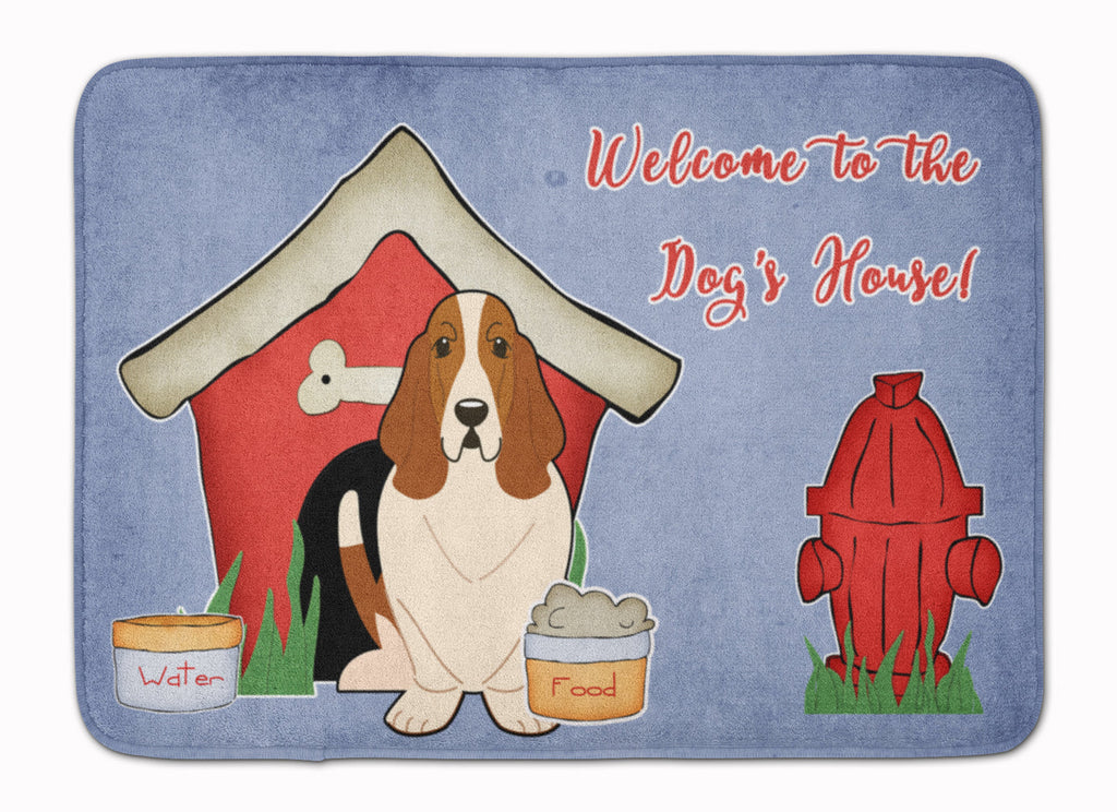 Dog House Collection Basset Hound Memory Foam Kitchen Mat Machine Washable Anti-Fatigue Cushion Comfort Bath or Kitchen Rug