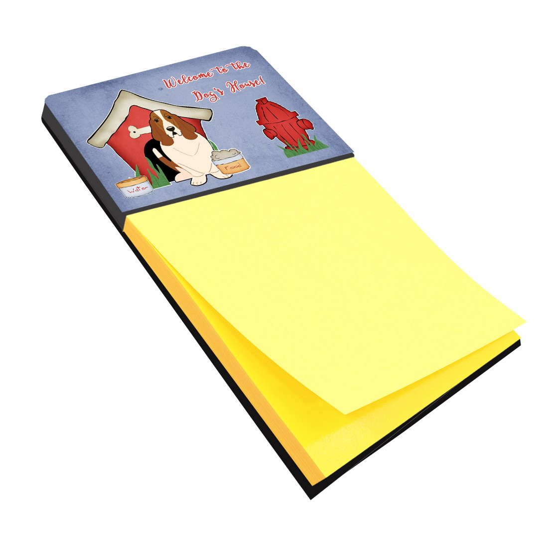 Dog House Collection Basset Hound Watercolor Sticky Note Holder Refillable Dispenser Desk Accessory 3x3 Pad Gift