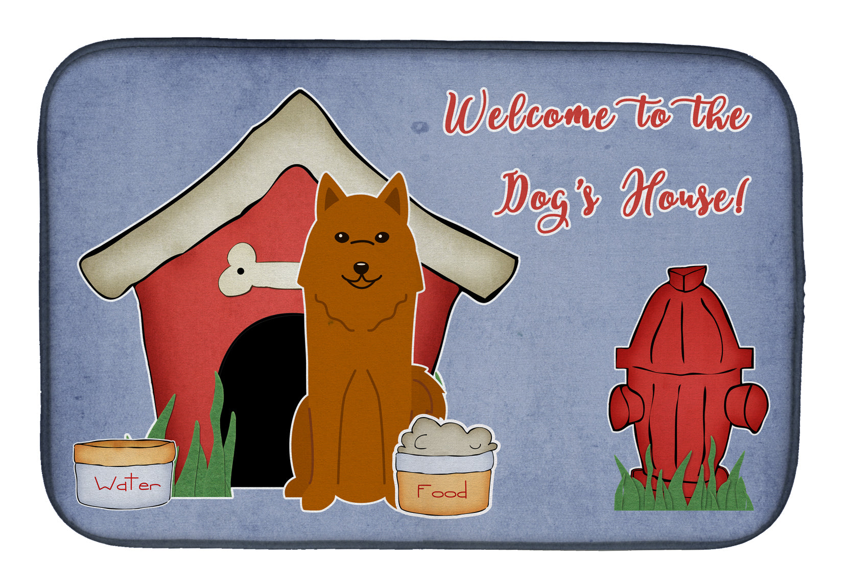 Dog House Collection Karelian Bear Dog Dish Drying Mat Absorbent Dish Drying Mat Pad for Kitchen Counter Dish Drainer Mat for Countertop, 14 x 21", Multicolor