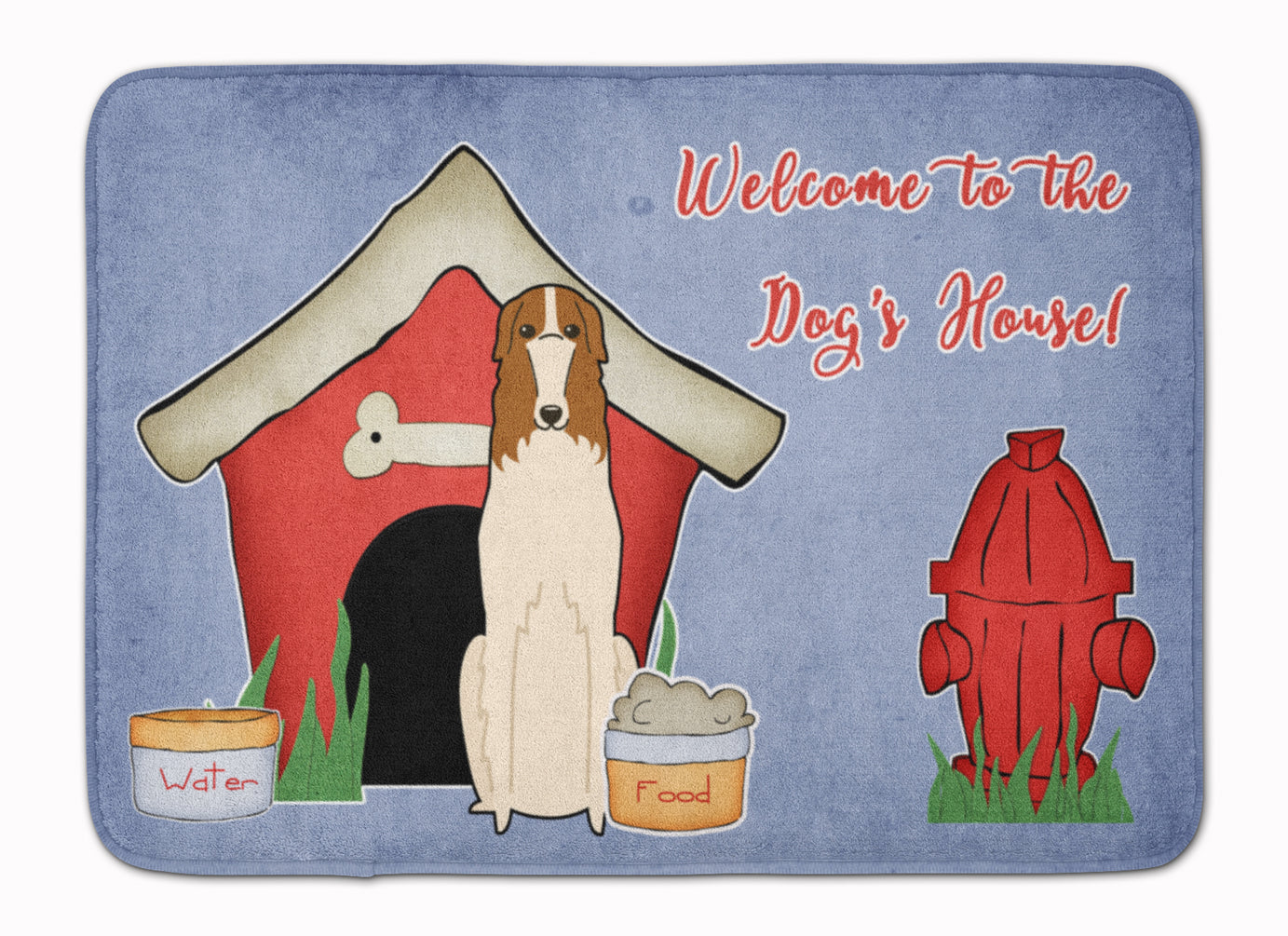 Dog House Collection Borzoi Memory Foam Kitchen Mat Machine Washable Anti-Fatigue Cushion Comfort Bath or Kitchen Rug