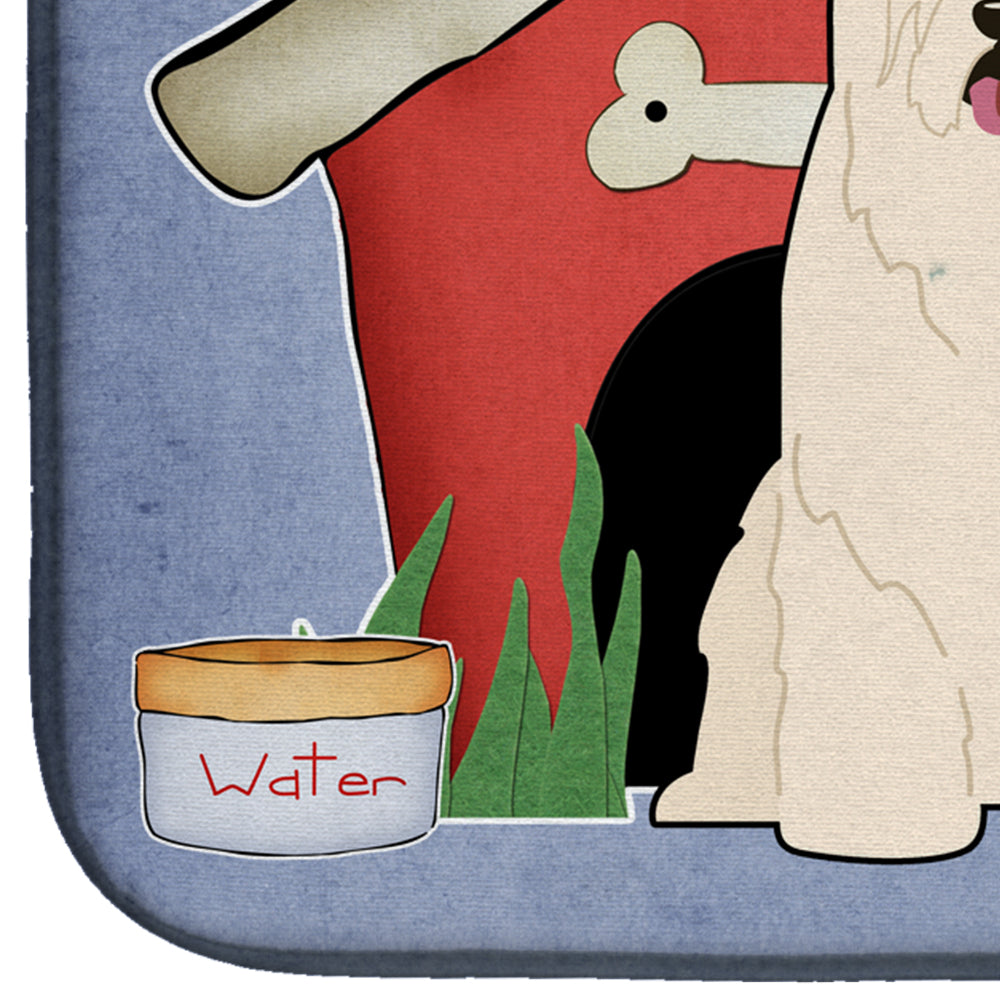 Dog House Collection South Russian Sheepdog Dish Drying Mat Absorbent Dish Drying Mat Pad for Kitchen Counter Dish Drainer Mat for Countertop, 14 x 21", Multicolor