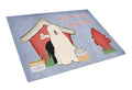 Dog House Collection South Russian Sheepdog Cutting Board Tempered Glass Kitchen Cutting Surface, Heat Resistant Chopping, Non-Slip Feet, Food Prep & Serving
