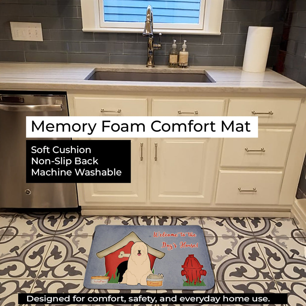 Dog House Collection South Russian Sheepdog Memory Foam Kitchen Mat Machine Washable Anti-Fatigue Cushion Comfort Bath or Kitchen Rug