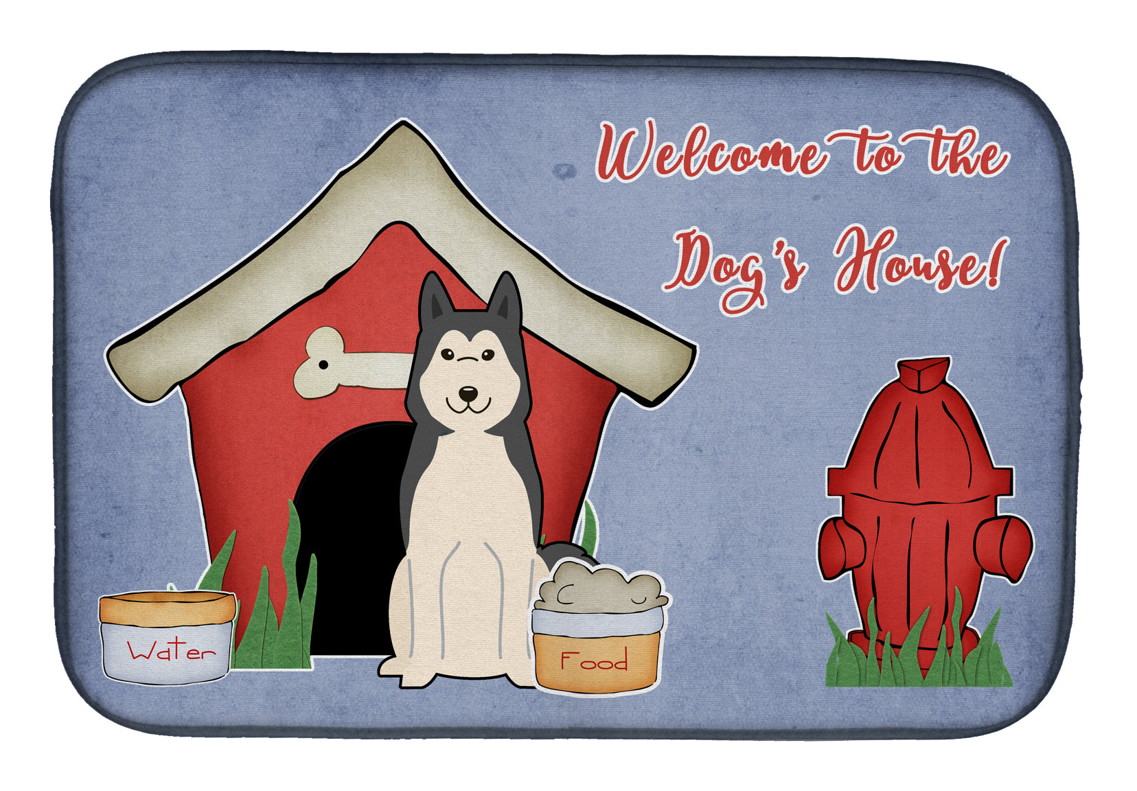 Dog House Collection West Siberian Laika Spitz Dish Drying Mat Absorbent Dish Drying Mat Pad for Kitchen Counter Dish Drainer Mat for Countertop, 14 x 21", Multicolor