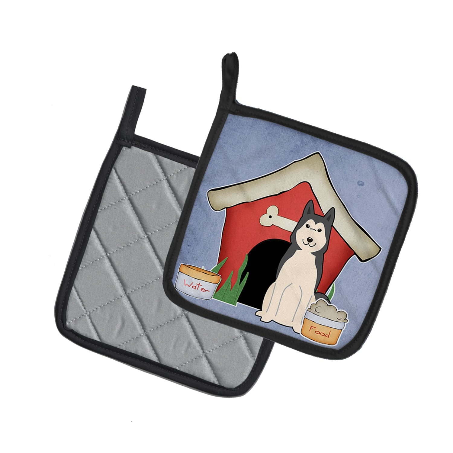 Dog House Collection West Siberian Laika Spitz Pot Holder Set of 2 Heat Resistant Quilted Hot Pads 7.5 x 7.5 Inch, Insulated Kitchen Trivets for Cooking & Baking