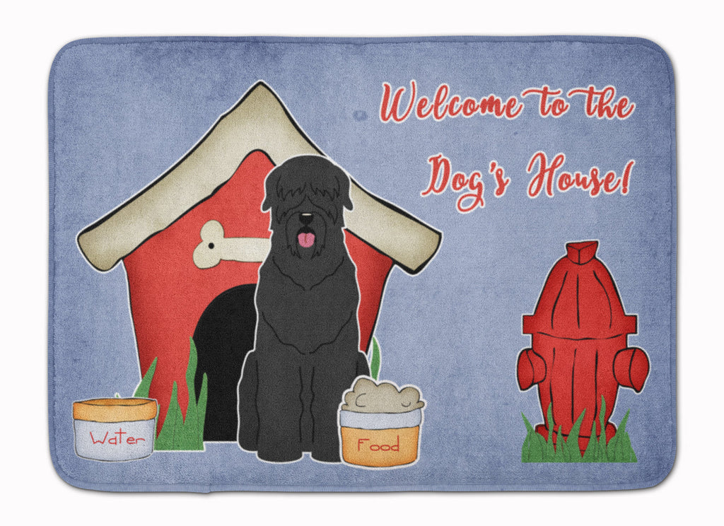 Dog House Collection Black Russian Terrier Memory Foam Kitchen Mat Machine Washable Anti-Fatigue Cushion Comfort Bath or Kitchen Rug
