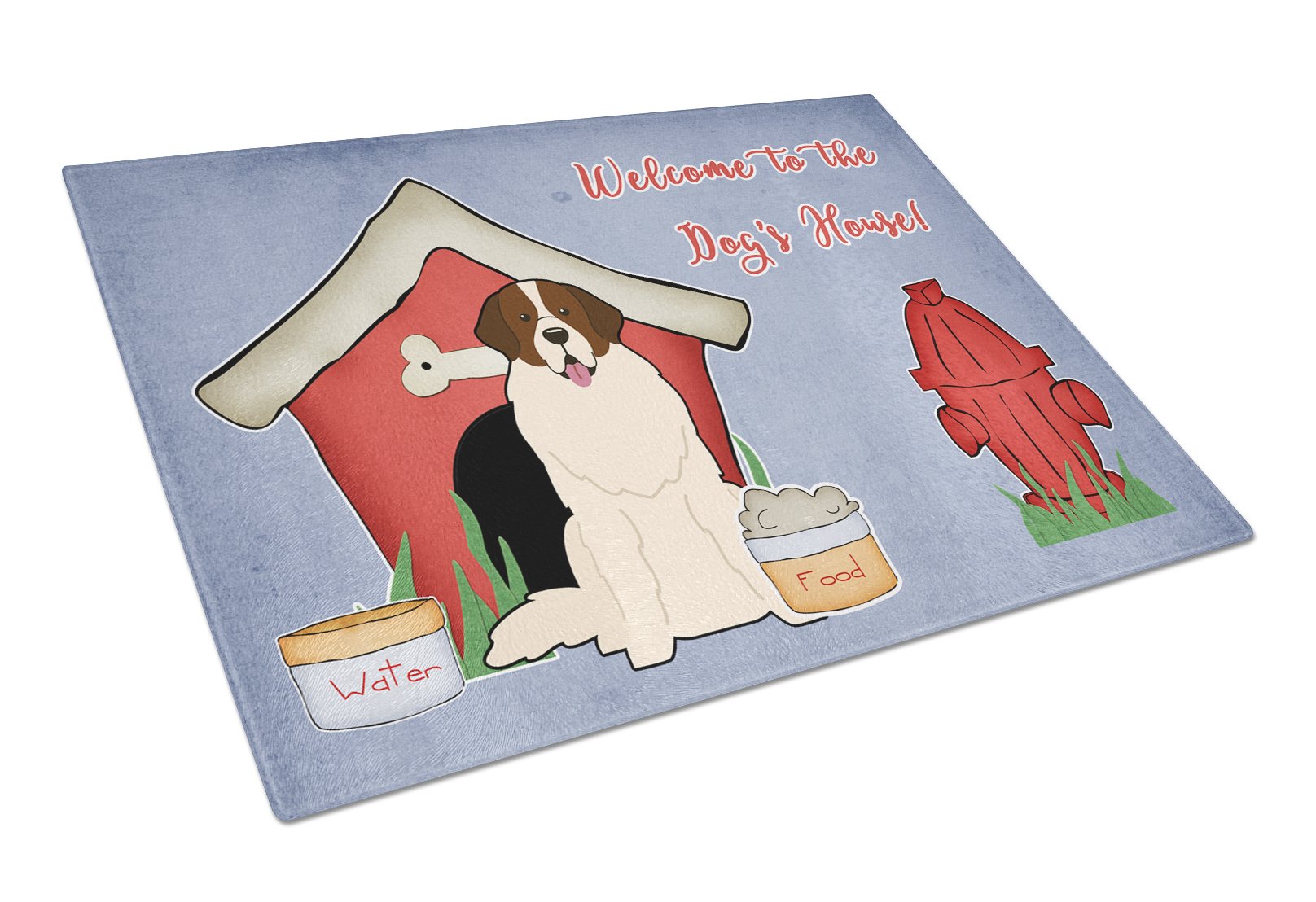 Dog House Collection Moscow Watchdog Cutting Board Tempered Glass Kitchen Cutting Surface, Heat Resistant Chopping, Non-Slip Feet, Food Prep & Serving