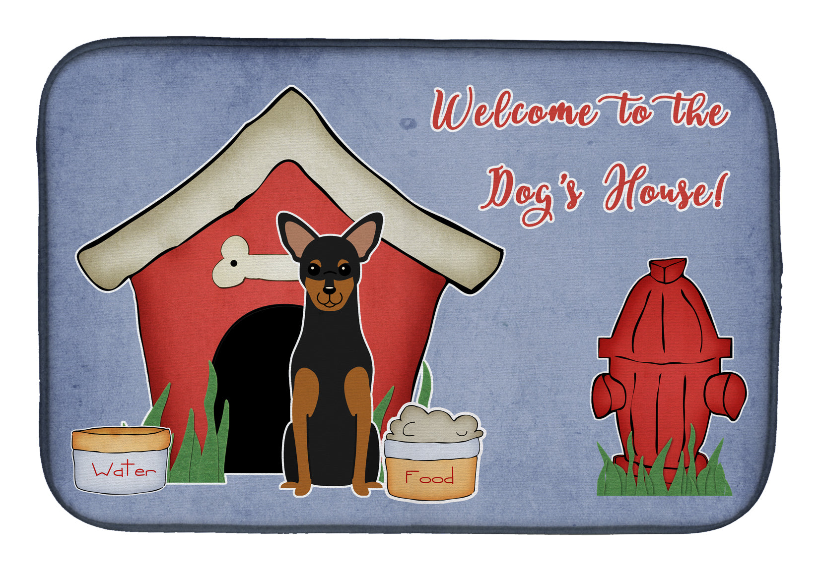 Dog House Collection Manchester Terrier Dish Drying Mat Absorbent Dish Drying Mat Pad for Kitchen Counter Dish Drainer Mat for Countertop, 14 x 21", Multicolor
