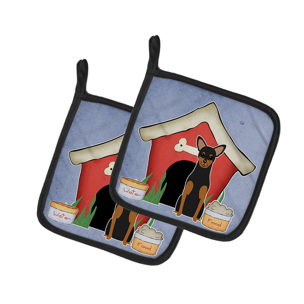 Dog House Collection Manchester Terrier Pot Holder Set of 2 Heat Resistant Quilted Hot Pads 7.5 x 7.5 Inch, Insulated Kitchen Trivets for Cooking & Baking