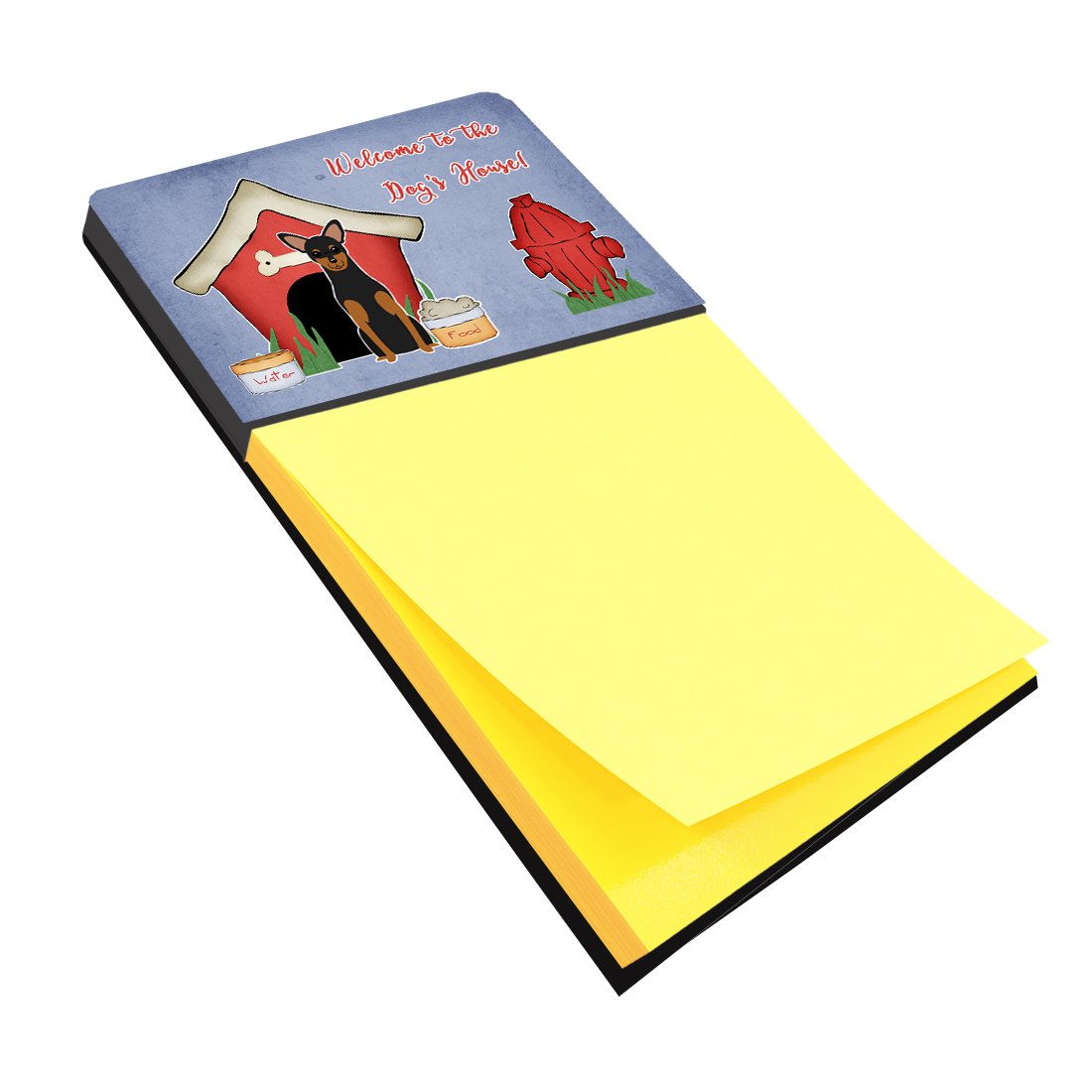 Dog House Collection Manchester Terrier Watercolor Sticky Note Holder Refillable Dispenser Desk Accessory 3x3 Pad Gift