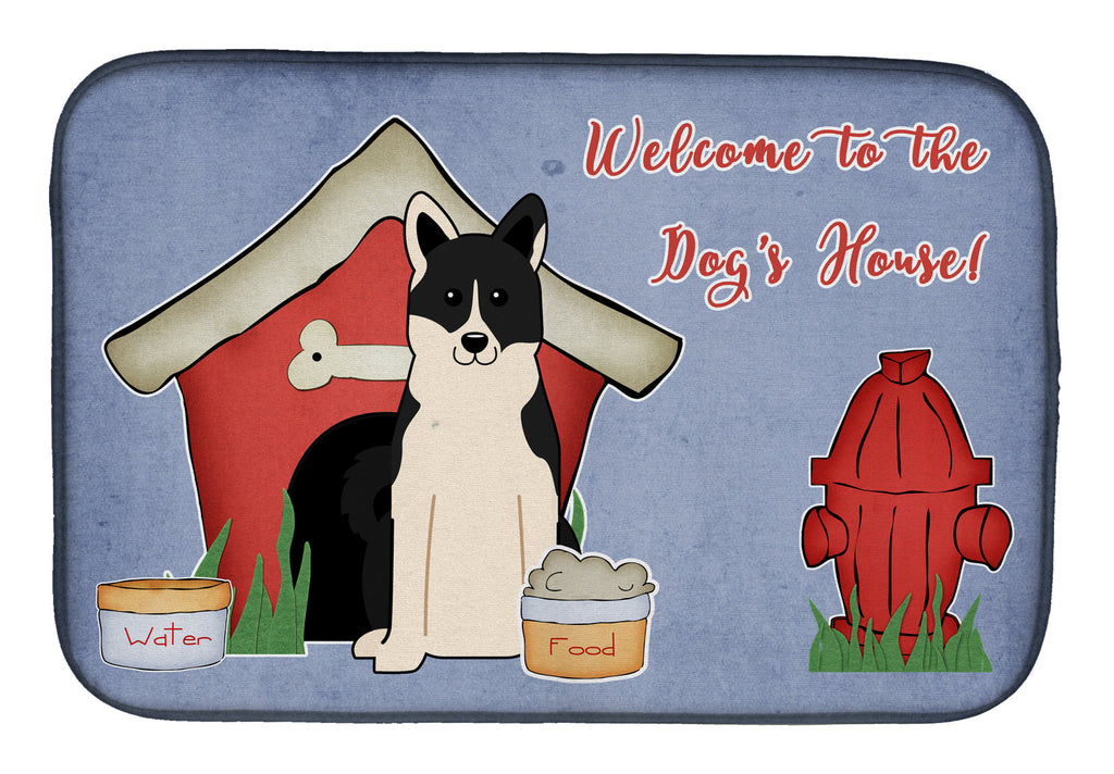 Dog House Collection Russo-European Laika Spitz Dish Drying Mat Absorbent Dish Drying Mat Pad for Kitchen Counter Dish Drainer Mat for Countertop, 14 x 21", Multicolor