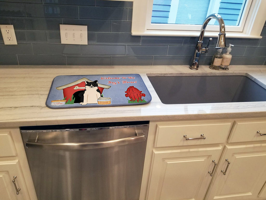 Dog House Collection Russo-European Laika Spitz Dish Drying Mat Absorbent Dish Drying Mat Pad for Kitchen Counter Dish Drainer Mat for Countertop, 14 x 21", Multicolor