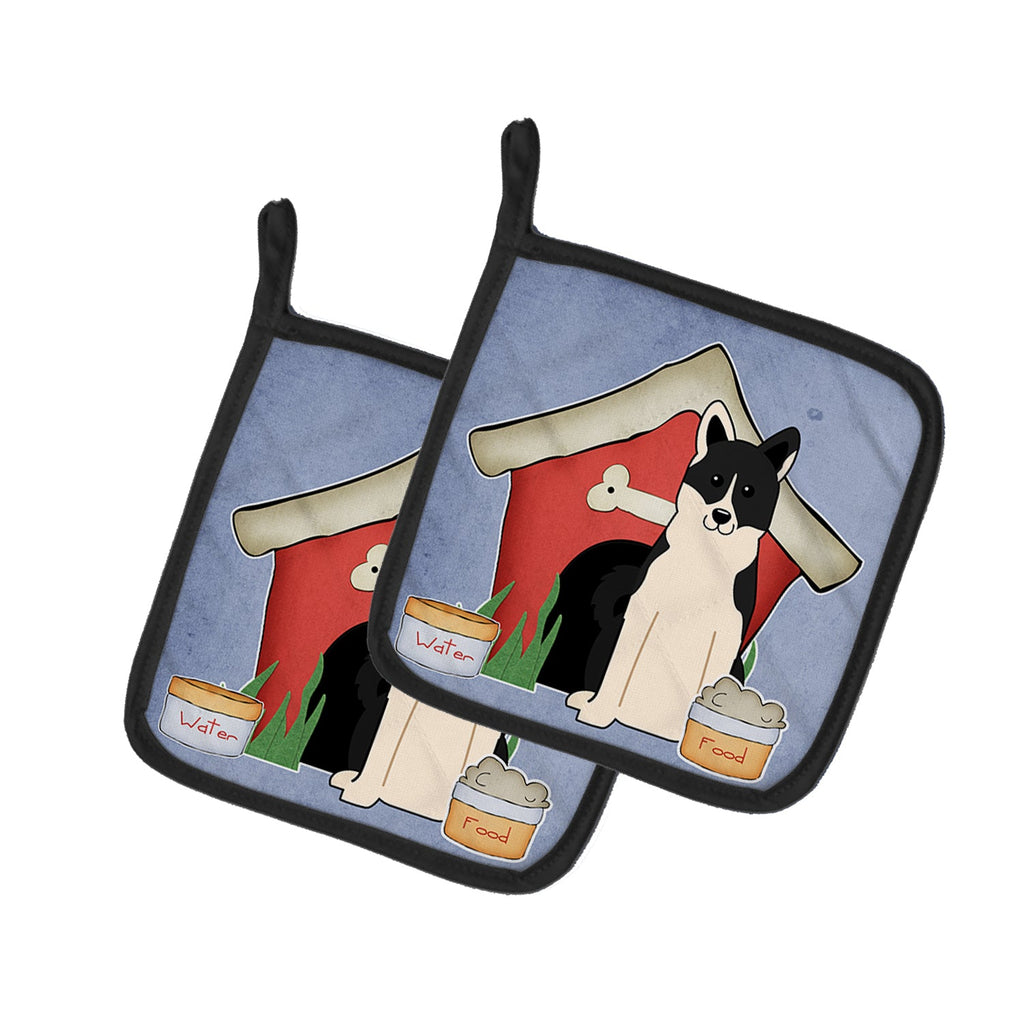 Dog House Collection Russo-European Laika Spitz Pot Holder Set of 2 Heat Resistant Quilted Hot Pads 7.5 x 7.5 Inch, Insulated Kitchen Trivets for Cooking & Baking