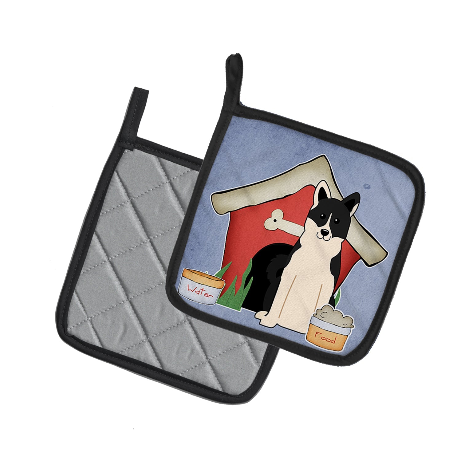 Dog House Collection Russo-European Laika Spitz Pot Holder Set of 2 Heat Resistant Quilted Hot Pads 7.5 x 7.5 Inch, Insulated Kitchen Trivets for Cooking & Baking