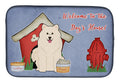 Dog House Collection Samoyed Dish Drying Mat Absorbent Dish Drying Mat Pad for Kitchen Counter Dish Drainer Mat for Countertop, 14 x 21", Multicolor