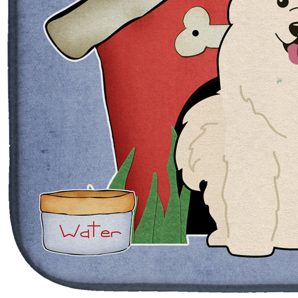Dog House Collection Samoyed Dish Drying Mat Absorbent Dish Drying Mat Pad for Kitchen Counter Dish Drainer Mat for Countertop, 14 x 21", Multicolor