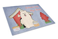 Dog House Collection Samoyed Cutting Board Tempered Glass Kitchen Cutting Surface, Heat Resistant Chopping, Non-Slip Feet, Food Prep & Serving