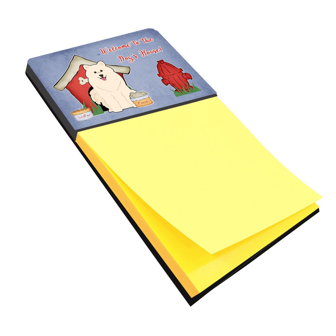 Dog House Collection Samoyed Watercolor Sticky Note Holder Refillable Dispenser Desk Accessory 3x3 Pad Gift