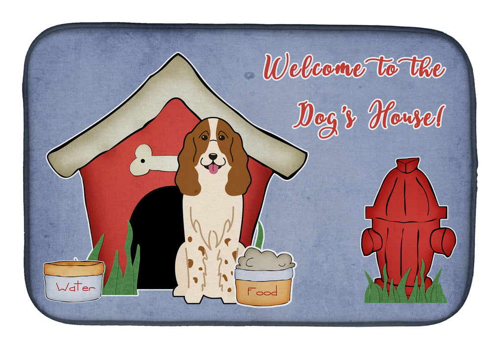 Dog House Collection Russian Spaniel Dish Drying Mat Absorbent Dish Drying Mat Pad for Kitchen Counter Dish Drainer Mat for Countertop, 14 x 21", Multicolor