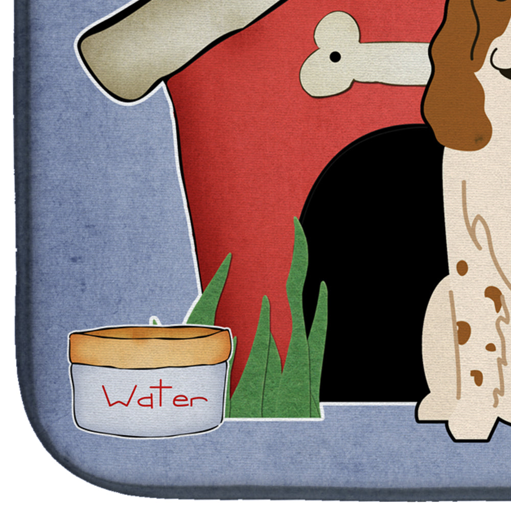 Dog House Collection Russian Spaniel Dish Drying Mat Absorbent Dish Drying Mat Pad for Kitchen Counter Dish Drainer Mat for Countertop, 14 x 21", Multicolor