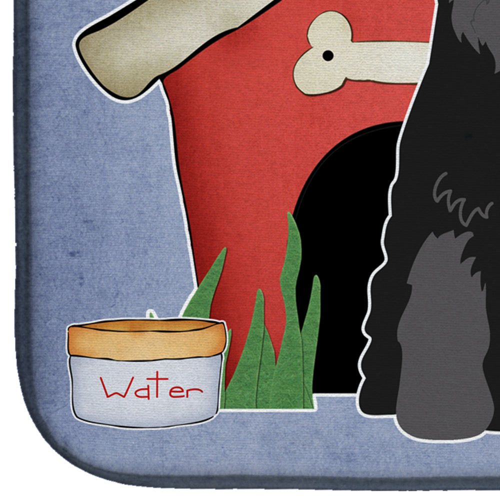 Dog House Collection Standard Schnauzer Black Dish Drying Mat Absorbent Dish Drying Mat Pad for Kitchen Counter Dish Drainer Mat for Countertop, 14 x 21", Multicolor