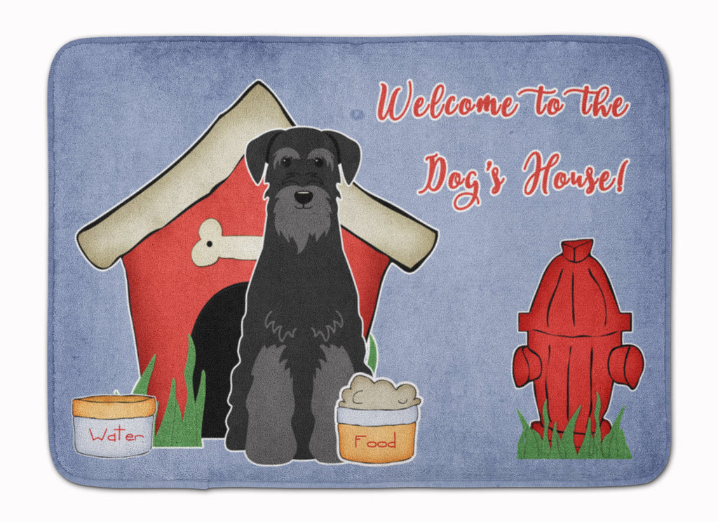 Dog House Collection Standard Schnauzer Black Memory Foam Kitchen Mat Machine Washable Anti-Fatigue Cushion Comfort Bath or Kitchen Rug