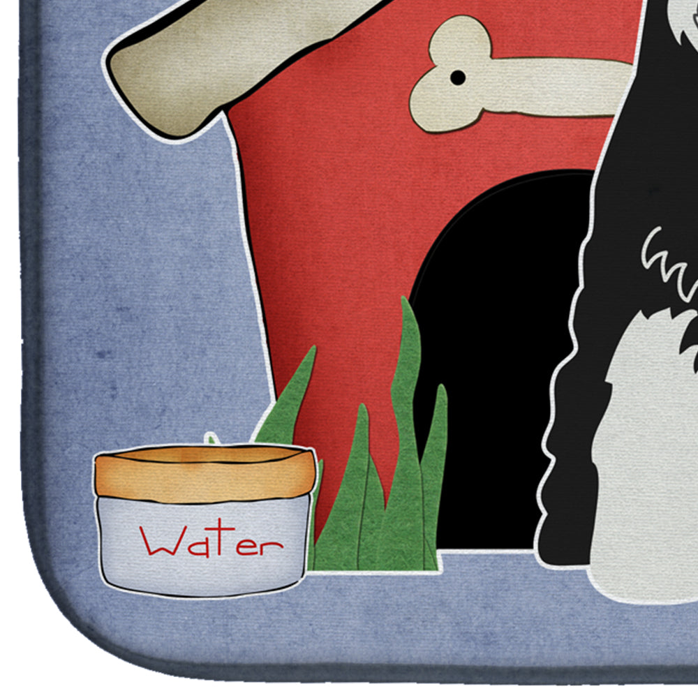 Dog House Collection Standard Schnauzer Salt and Pepper Dish Drying Mat Absorbent Dish Drying Mat Pad for Kitchen Counter Dish Drainer Mat for Countertop, 14 x 21", Multicolor