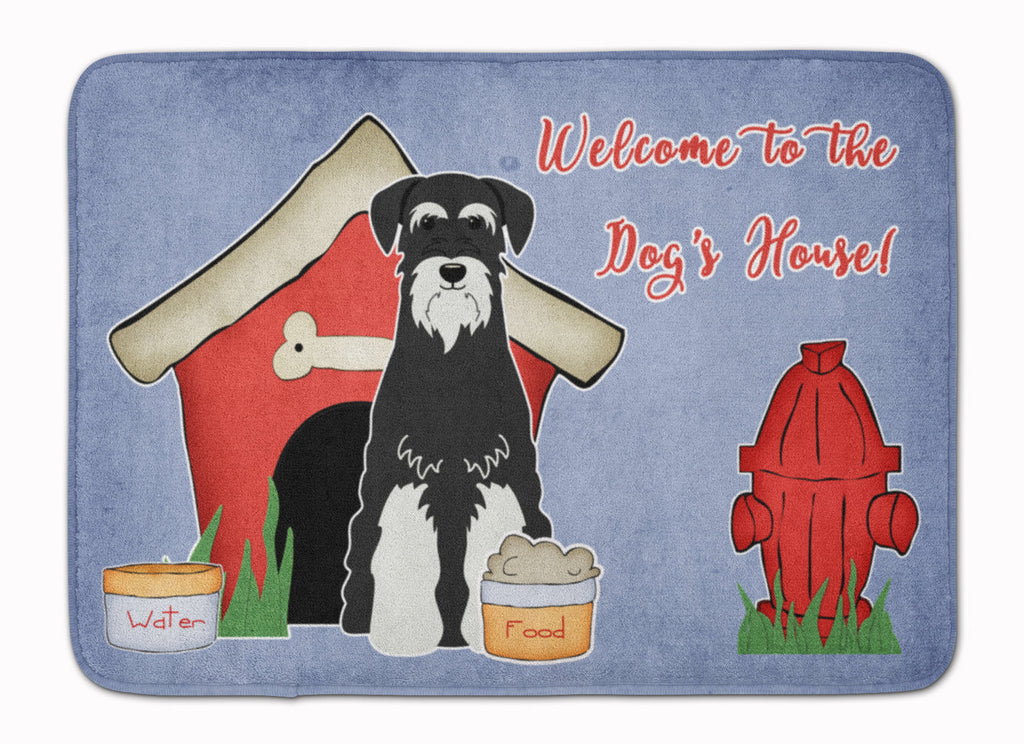 Dog House Collection Standard Schnauzer Salt and Pepper Memory Foam Kitchen Mat Machine Washable Anti-Fatigue Cushion Comfort Bath or Kitchen Rug
