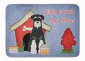 Dog House Collection Standard Schnauzer Salt and Pepper Memory Foam Kitchen Mat Machine Washable Anti-Fatigue Cushion Comfort Bath or Kitchen Rug