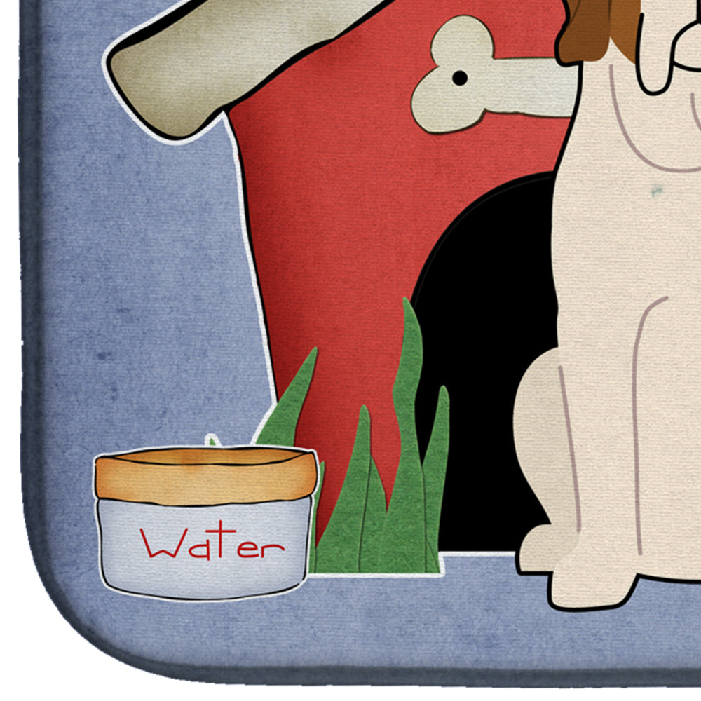 Dog House Collection Saint Bernard Dish Drying Mat Absorbent Dish Drying Mat Pad for Kitchen Counter Dish Drainer Mat for Countertop, 14 x 21", Multicolor
