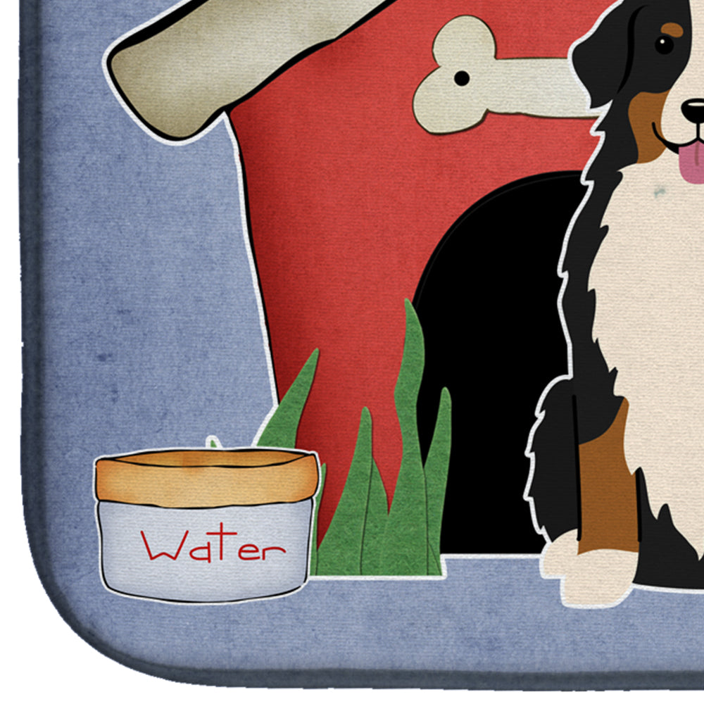 Dog House Collection Bernese Mountain Dog Dish Drying Mat Absorbent Dish Drying Mat Pad for Kitchen Counter Dish Drainer Mat for Countertop, 14 x 21", Multicolor