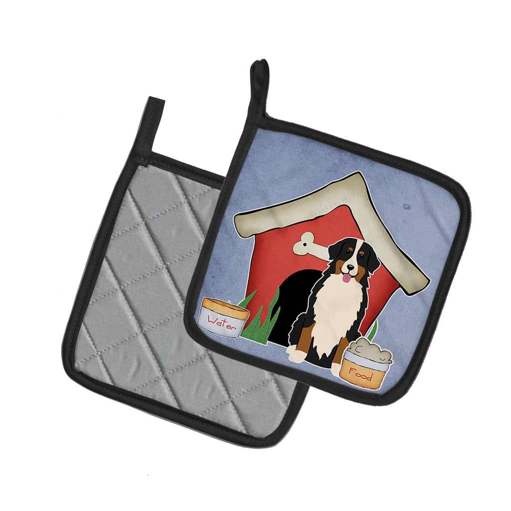 Dog House Collection Bernese Mountain Dog Pot Holder Set of 2 Heat Resistant Quilted Hot Pads 7.5 x 7.5 Inch, Insulated Kitchen Trivets for Cooking & Baking