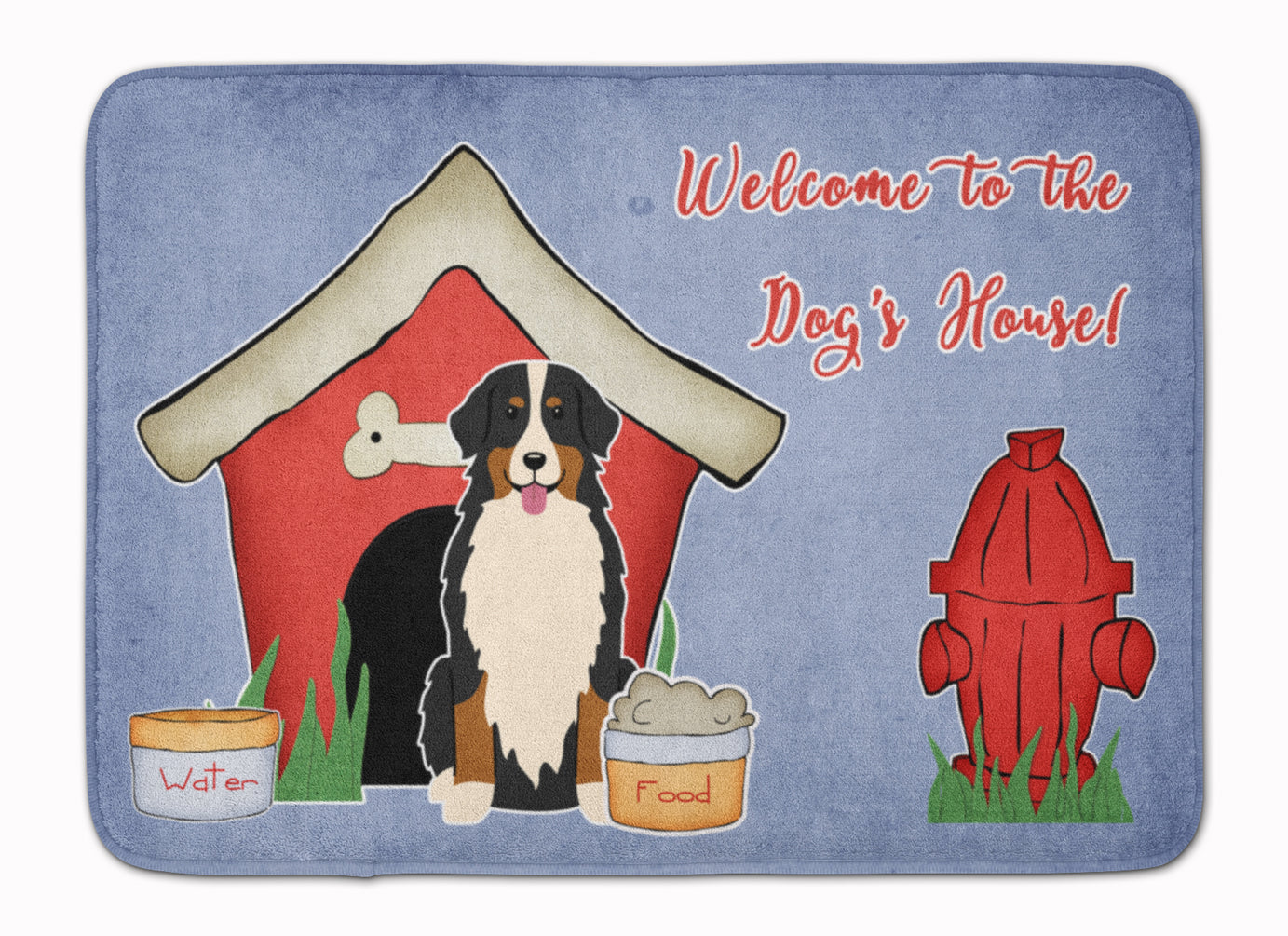 Dog House Collection Bernese Mountain Dog Memory Foam Kitchen Mat Machine Washable Anti-Fatigue Cushion Comfort Bath or Kitchen Rug