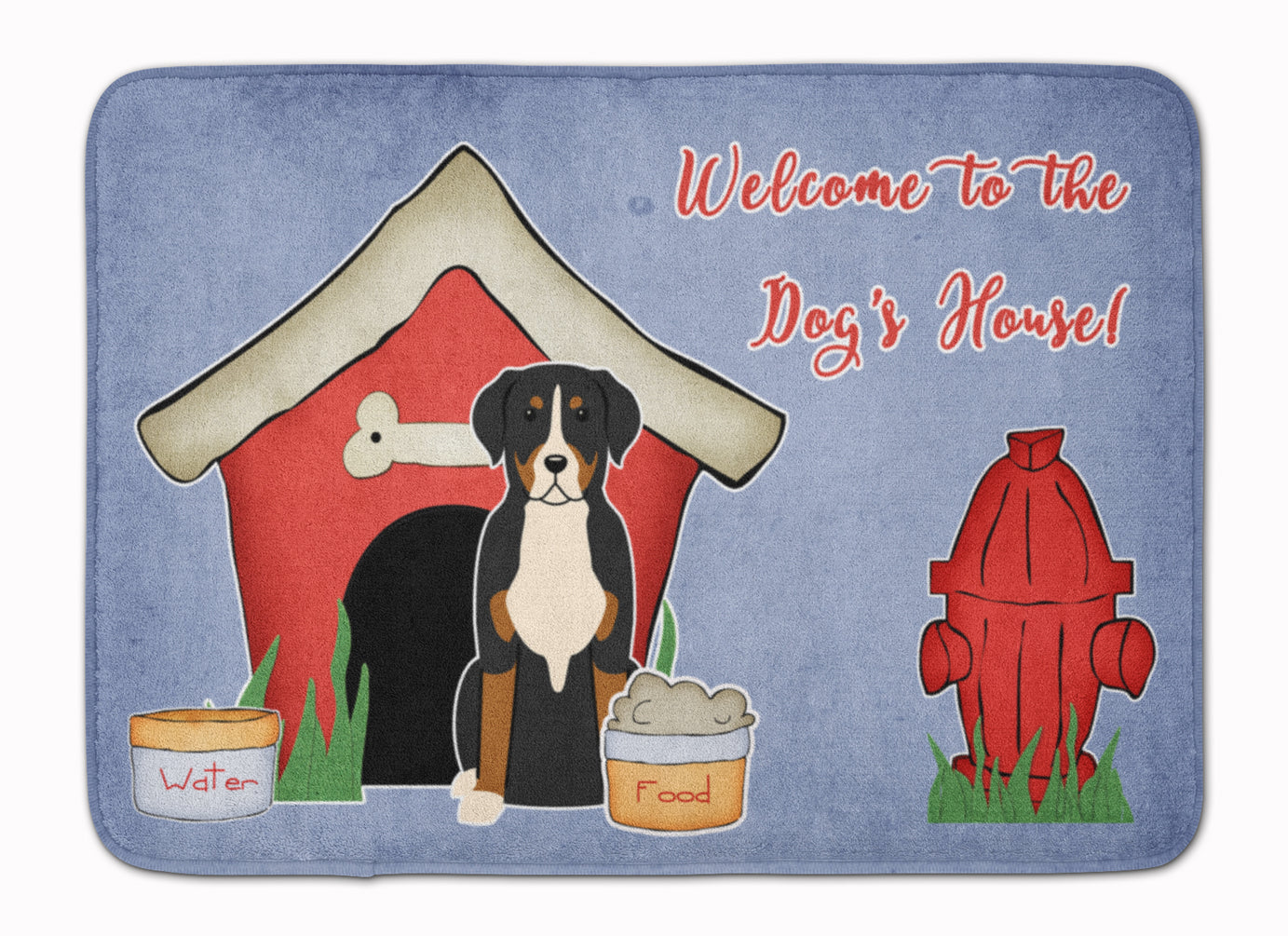 Dog House Collection Greater Swiss Mountain Dog Memory Foam Kitchen Mat Machine Washable Anti-Fatigue Cushion Comfort Bath or Kitchen Rug