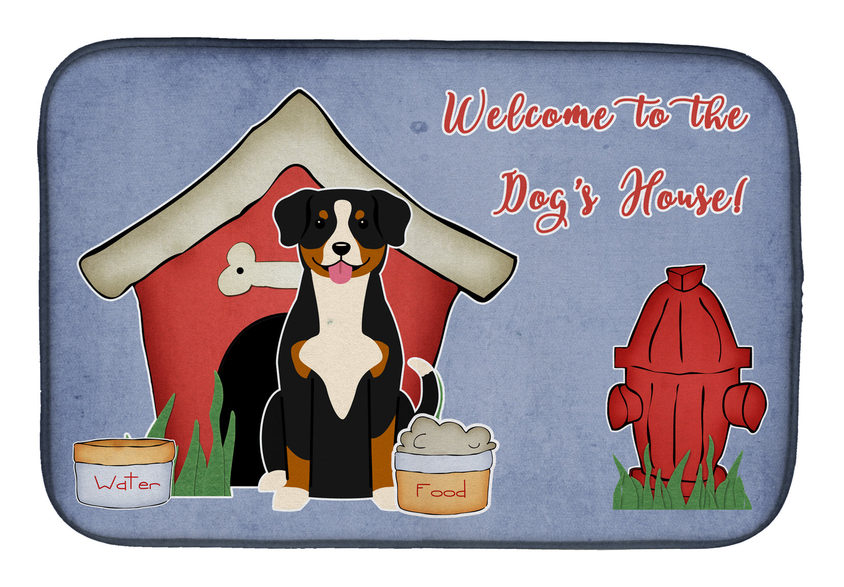 Dog House Collection Entlebucher Dish Drying Mat Absorbent Dish Drying Mat Pad for Kitchen Counter Dish Drainer Mat for Countertop, 14 x 21", Multicolor