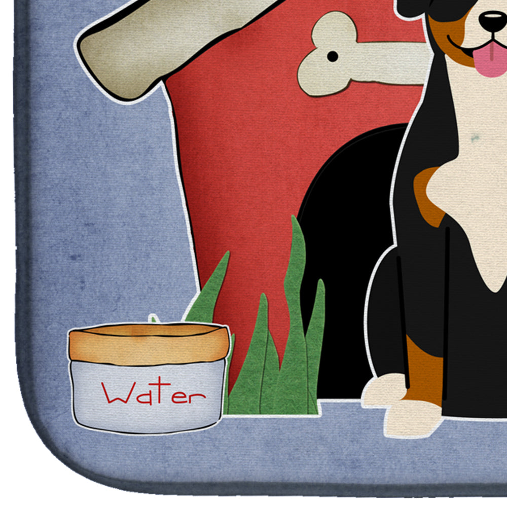 Dog House Collection Entlebucher Dish Drying Mat Absorbent Dish Drying Mat Pad for Kitchen Counter Dish Drainer Mat for Countertop, 14 x 21", Multicolor