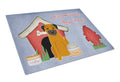 Dog House Collection Border Terrier Cutting Board Tempered Glass Kitchen Cutting Surface, Heat Resistant Chopping, Non-Slip Feet, Food Prep & Serving